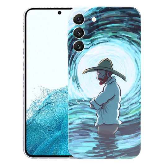 For Samsung Galaxy S22 5G Precise Hole Oil Painting Pattern PC Phone Case(Thinker) - Galaxy S22 5G Cases by buy2fix | Online Shopping UK | buy2fix