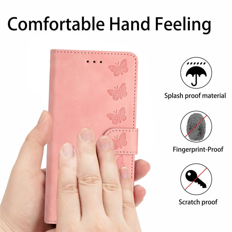 For Xiaomi Redmi Note 11 5G Seven Butterflies Embossed Leather Phone Case(Pink) - Redmi Note 11 Case by buy2fix | Online Shopping UK | buy2fix