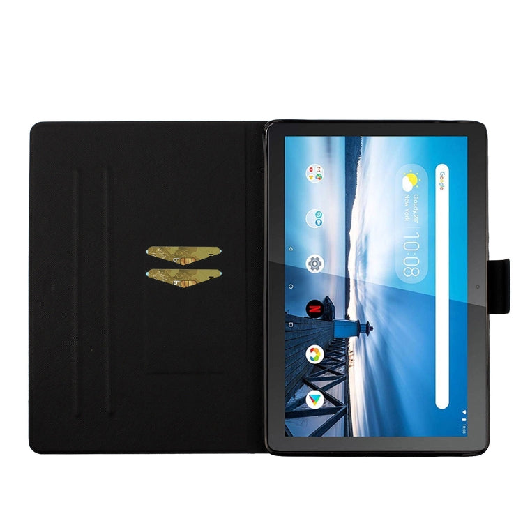 For Lenovo Tab M10 X605F X505 Colored Drawing Pattern Horizontal Flip Leather Case with Holder & Card Slots(Tiger) - Mobile Accessories by buy2fix | Online Shopping UK | buy2fix