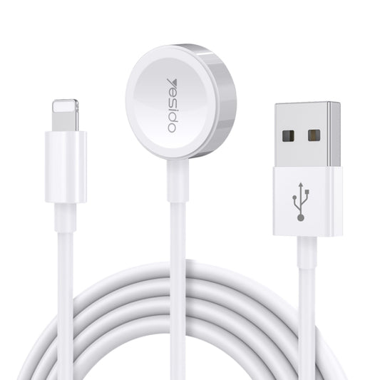 Yesido CA70 For Apple Watch 2 in 1 USB to 8 Pin Wireless Magnetic Watch Charger, Cable Length: 1.5m(White) - Charger / Holder by Yesido | Online Shopping UK | buy2fix