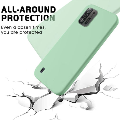 For ZTE Blade A52 Lite Pure Color Liquid Silicone Shockproof Phone Case(Green) - ZTE Cases by buy2fix | Online Shopping UK | buy2fix