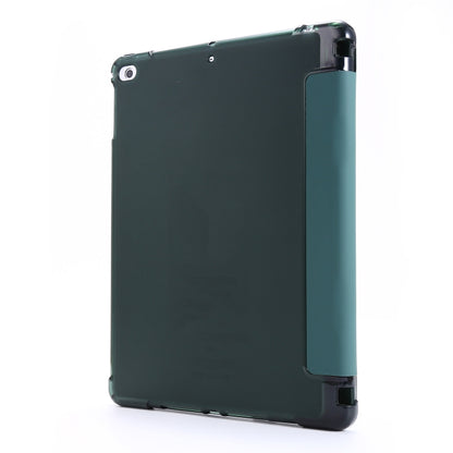 For iPad Air 2 Airbag Deformation Horizontal Flip Leather Case with Holder & Pen Holder(Dark Green) - Apple Accessories by buy2fix | Online Shopping UK | buy2fix