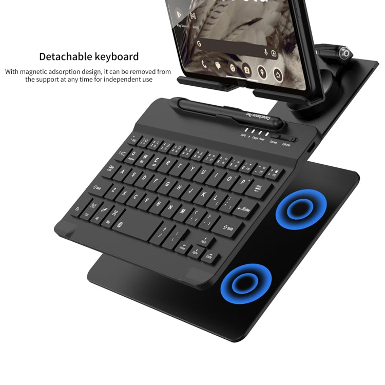 For Google Pixel Fold GKK Folding Bluetooth Keyboard Holder with Pen + Holder + Keyboard + Mouse(Grey) - Others Keyboard by GKK | Online Shopping UK | buy2fix