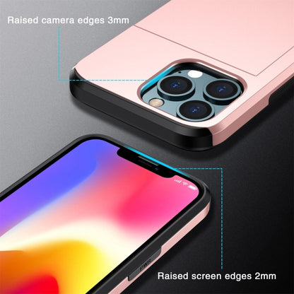 For iPhone 15 Pro Shockproof Armor Phone Case with Slide Card Slot(Pink) - iPhone 15 Pro Cases by buy2fix | Online Shopping UK | buy2fix