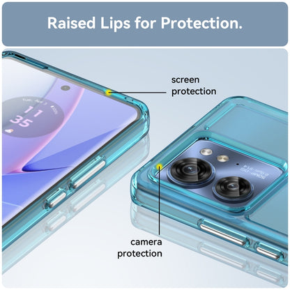 For Motorola Edge 40 Candy Series TPU Phone Case(Transparent Blue) - Motorola Cases by buy2fix | Online Shopping UK | buy2fix