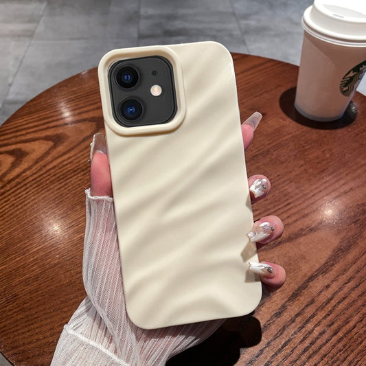 For iPhone 11 Solid Color Wave Texture TPU Phone Case(Beige) - iPhone 11 Cases by buy2fix | Online Shopping UK | buy2fix