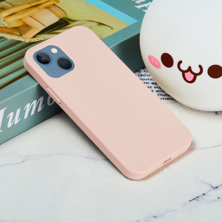 For iPhone 15 Solid Color Silicone Phone Case(Sand Pink) - iPhone 15 Cases by buy2fix | Online Shopping UK | buy2fix