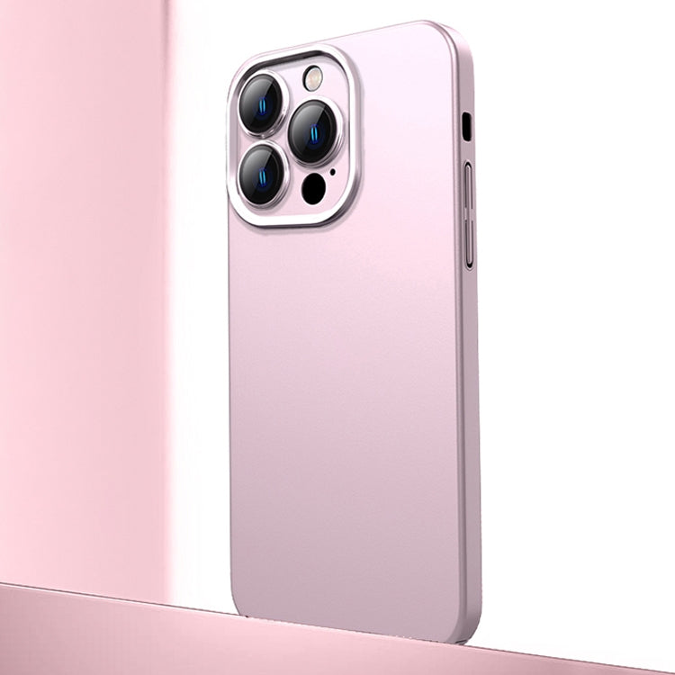 For iPhone 14 Pro Frosted Metal Material Phone Case with Lens Protection(Pink) - iPhone 14 Pro Cases by buy2fix | Online Shopping UK | buy2fix