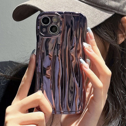 For iPhone 14 Electroplating Water Ripple TPU Phone Case(Purple) - iPhone 14 Cases by buy2fix | Online Shopping UK | buy2fix