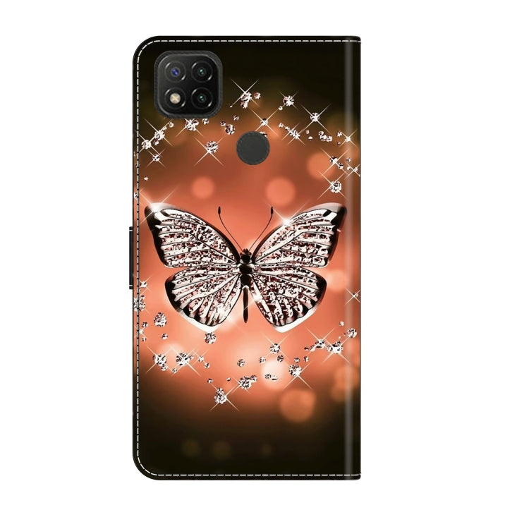 For Xiaomi Redmi 9C Crystal 3D Shockproof Protective Leather Phone Case(Crystal Butterfly) - Xiaomi Cases by buy2fix | Online Shopping UK | buy2fix