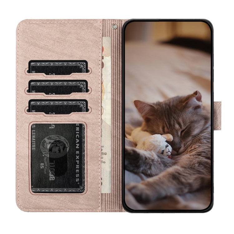 For Xiaomi Poco X4 Pro 5G Cat Embossing Pattern Leather Phone Case with Lanyard(Grey) - Poco X4 Pro 5G Cases by buy2fix | Online Shopping UK | buy2fix