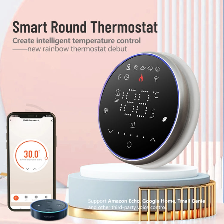 BHT-6001GALW 95-240V AC 5A Smart Round Thermostat Water Heating LED Thermostat With WiFi(Black) - Thermostat & Thermometer by buy2fix | Online Shopping UK | buy2fix