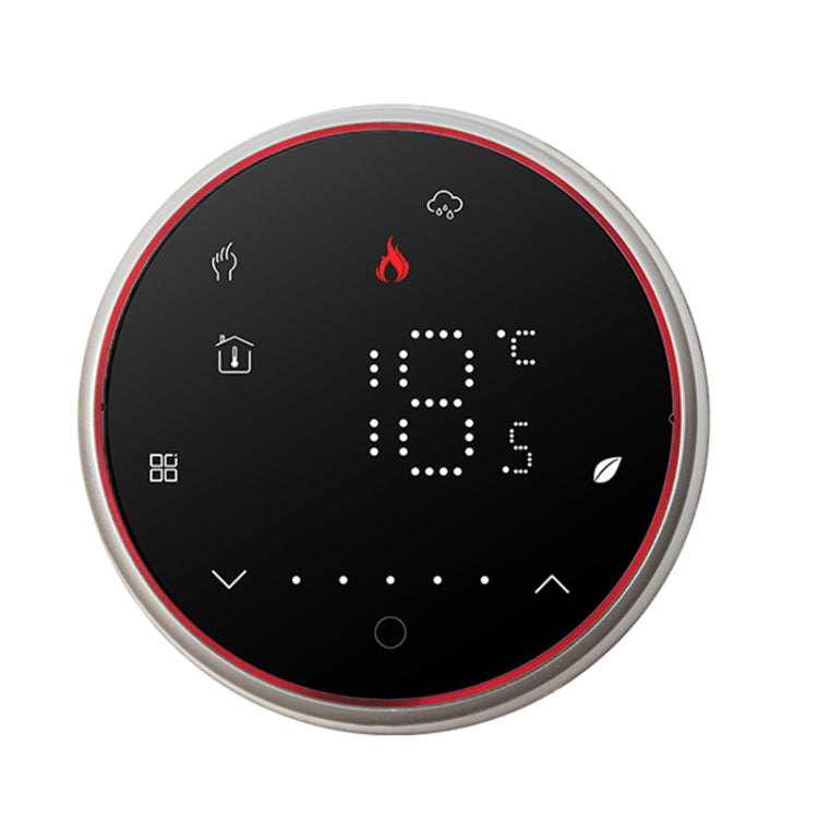 BHT-6001GCL 95-240V AC 5A Smart Round Thermostat Boiler Heating LED Thermostat Without WiFi(Black) - Thermostat & Thermometer by buy2fix | Online Shopping UK | buy2fix