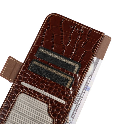 For Nokia G42 5G Crocodile Top Layer Cowhide Leather Phone Case(Brown) - Nokia Cases by buy2fix | Online Shopping UK | buy2fix