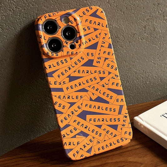 For iPhone 14 Pro Max Painted Pattern Precise Hole PC Phone Case(Orange Label) - iPhone 14 Pro Max Cases by buy2fix | Online Shopping UK | buy2fix