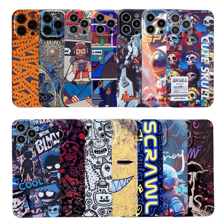 For iPhone XR Painted Pattern Precise Hole PC Phone Case(Working Comics) - More iPhone Cases by buy2fix | Online Shopping UK | buy2fix