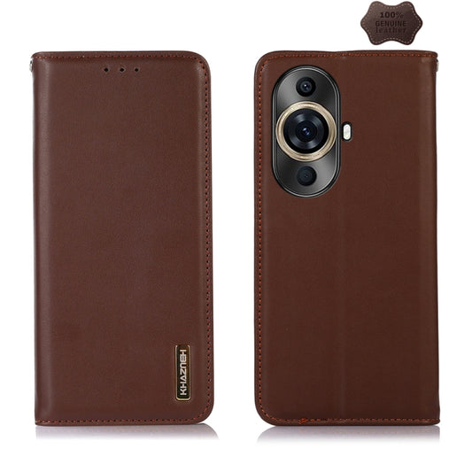 For Huawei Nova 11 Pro / 11 Ultra KHAZNEH Nappa Top Layer Cowhide Leather Phone Case(Brown) - Huawei Cases by buy2fix | Online Shopping UK | buy2fix