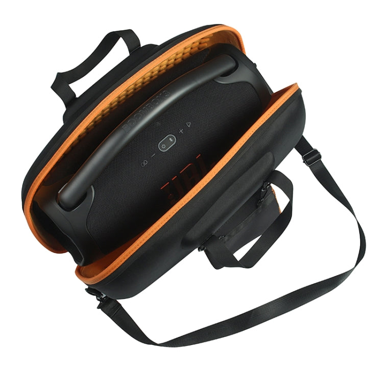 For JBL BoomBox 3 Portable EVA Storage Box Case with Charger Bag(Black+Orange) - Protective Case by buy2fix | Online Shopping UK | buy2fix