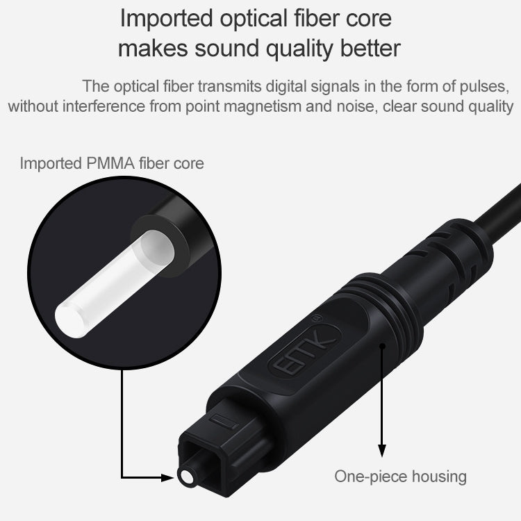 5m EMK OD2.2mm Digital Audio Optical Fiber Cable Plastic Speaker Balance Cable(Silver Grey) - Audio Optical Cables by EMK | Online Shopping UK | buy2fix