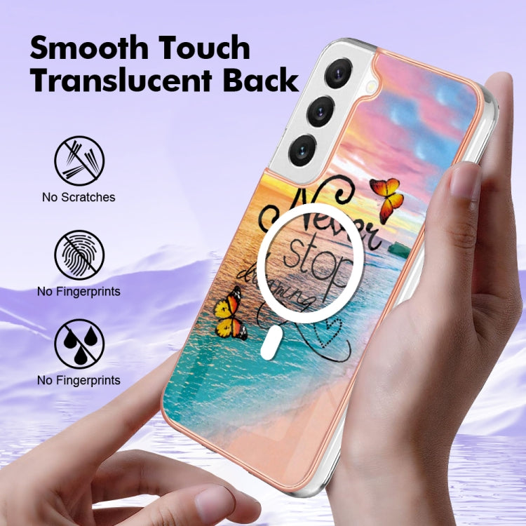 For Samsung Galaxy S23 5G Marble Pattern Dual-side IMD Magsafe TPU Phone Case(Dream Butterfly) - Galaxy S23 5G Cases by buy2fix | Online Shopping UK | buy2fix