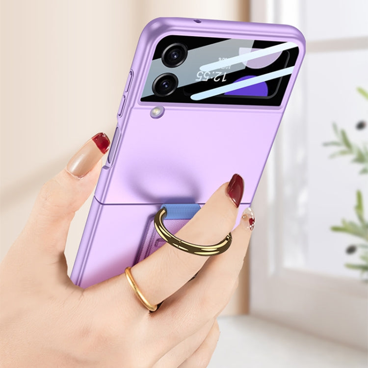 For Samsung Galaxy Z Flip4 5G GKK Integrated Ultrathin Shockproof Phone Case with Ring Wrist Strap(Pink) - Galaxy Z Flip4 5G Cases by GKK | Online Shopping UK | buy2fix