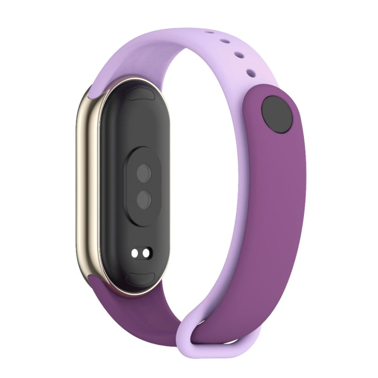 For Xiaomi Mi Band 8 Mijobs Dual Color Silicone Watch Band(Purple+Taro Purple) - Watch Bands by MIJOBS | Online Shopping UK | buy2fix