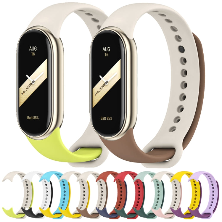 For Xiaomi Mi Band 8 Mijobs Dual Color Silicone Watch Band(Yellow+Blue) - Watch Bands by MIJOBS | Online Shopping UK | buy2fix