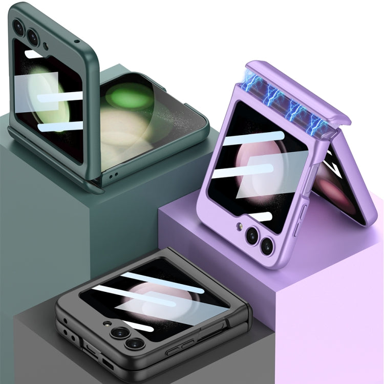 For Samsung Galaxy Z Flip5 GKK Integrated Magnetic Full Coverage Folding Phone Case(Silver) - Galaxy Z Flip5 Cases by GKK | Online Shopping UK | buy2fix