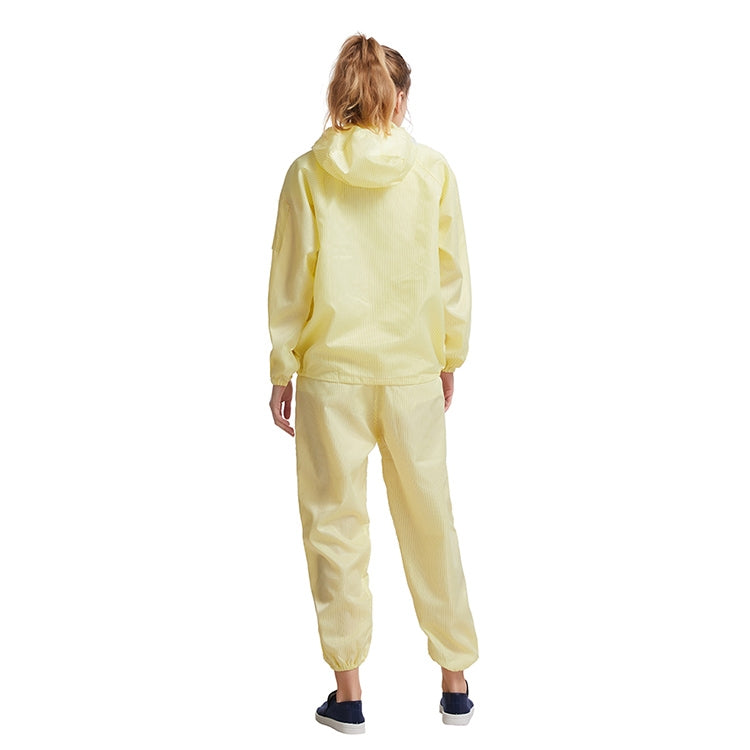 Striped Anti-static Split Hood Dust-proof Work Suit, Size:S(Yellow) - Protective Clothing by buy2fix | Online Shopping UK | buy2fix