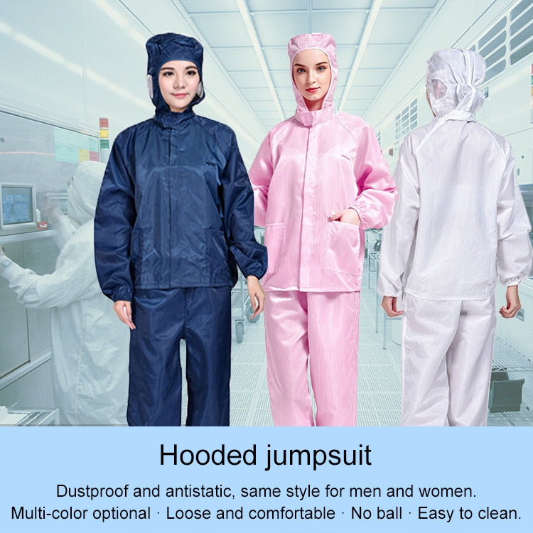 Striped Anti-static Split Hood Dust-proof Work Suit, Size:S(Navy Blue) - Protective Clothing by buy2fix | Online Shopping UK | buy2fix