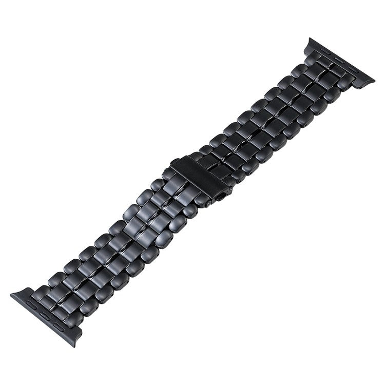 For Apple Watch Series 6 44mm Five Beads Titanium Steel Watch Band(Black) - Watch Bands by buy2fix | Online Shopping UK | buy2fix