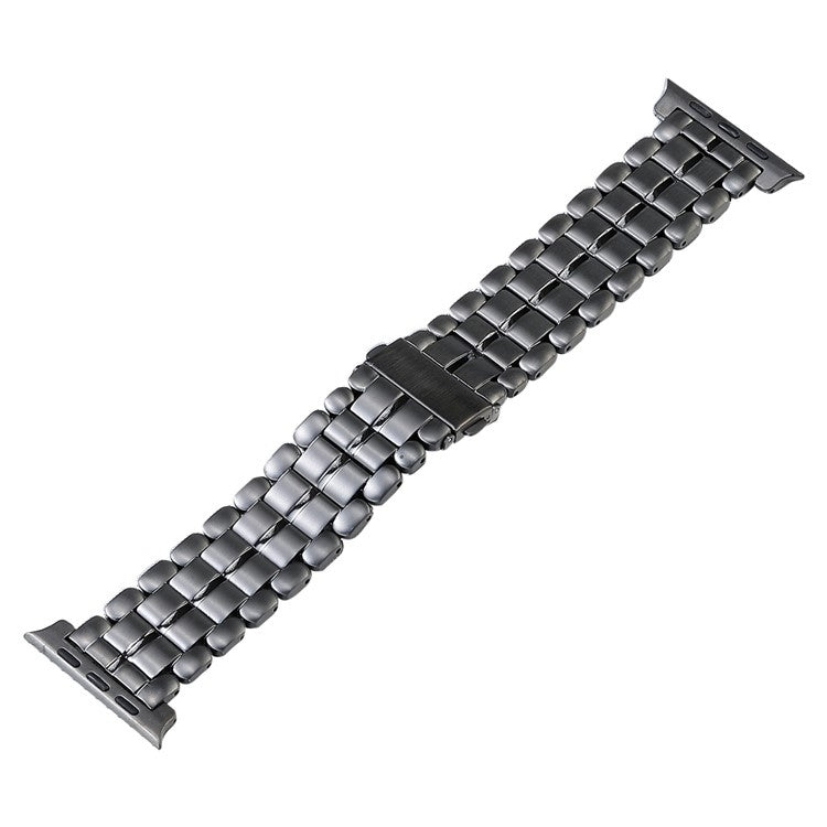 For Apple Watch 42mm Five Beads Titanium Steel Watch Band(Grey) - Watch Bands by buy2fix | Online Shopping UK | buy2fix