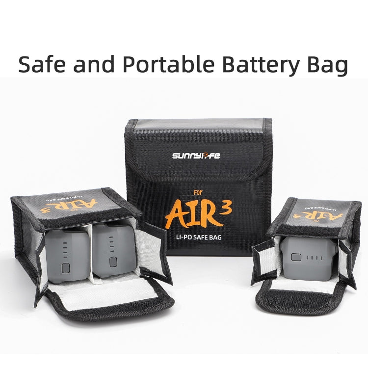 For DJI Air 3 Sunnylife Battery Explosion-proof Safe Bag Protective Li-Po Safe Bag For 2pcs Batteries - Carry Cases & Bags by Sunnylife | Online Shopping UK | buy2fix