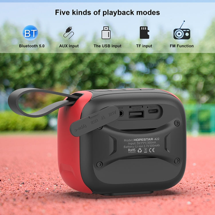 HOPESTAR A22 IPX6 Waterproof Portable Bluetooth Speaker Outdoor Subwoofer(Black Yellow) - Mini Speaker by HOPESTAR | Online Shopping UK | buy2fix