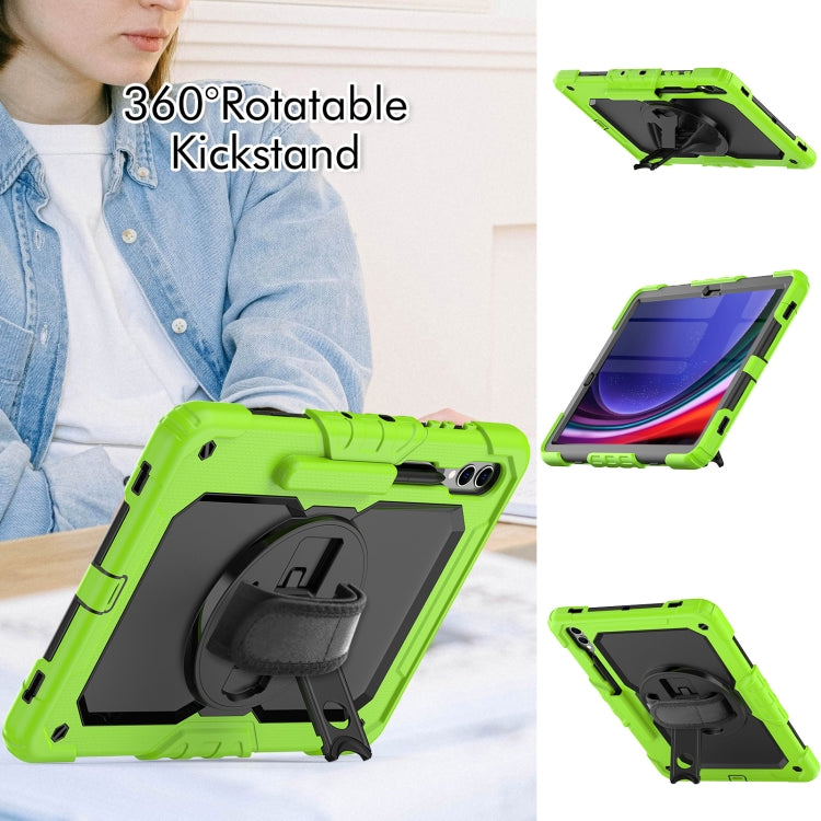 For Samsung Galaxy Tab S9+ / S8+ Silicone + PC Tablet Case(Yellow Green+Black) - Galaxy Tab S9+ Cases by buy2fix | Online Shopping UK | buy2fix