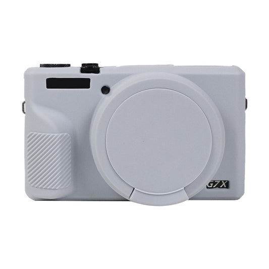 For Canon PowerShot G7 X Mark III / G7X3 Soft Silicone Protective Case with Lens Cover(Grey) - Protective Case by buy2fix | Online Shopping UK | buy2fix