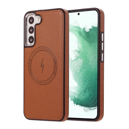 For Samsung Galaxy S23+ 5G Side Leather Magsafe Phone Case(Brown) - Galaxy S23+ 5G Cases by buy2fix | Online Shopping UK | buy2fix