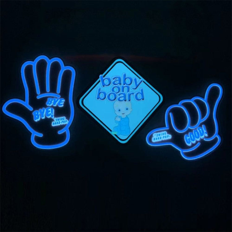 EL Luminous Car Stickers Cold Light Car Stickers Car Luminous Pattern Decoration(Baby On Board) - Decorative Sticker by buy2fix | Online Shopping UK | buy2fix