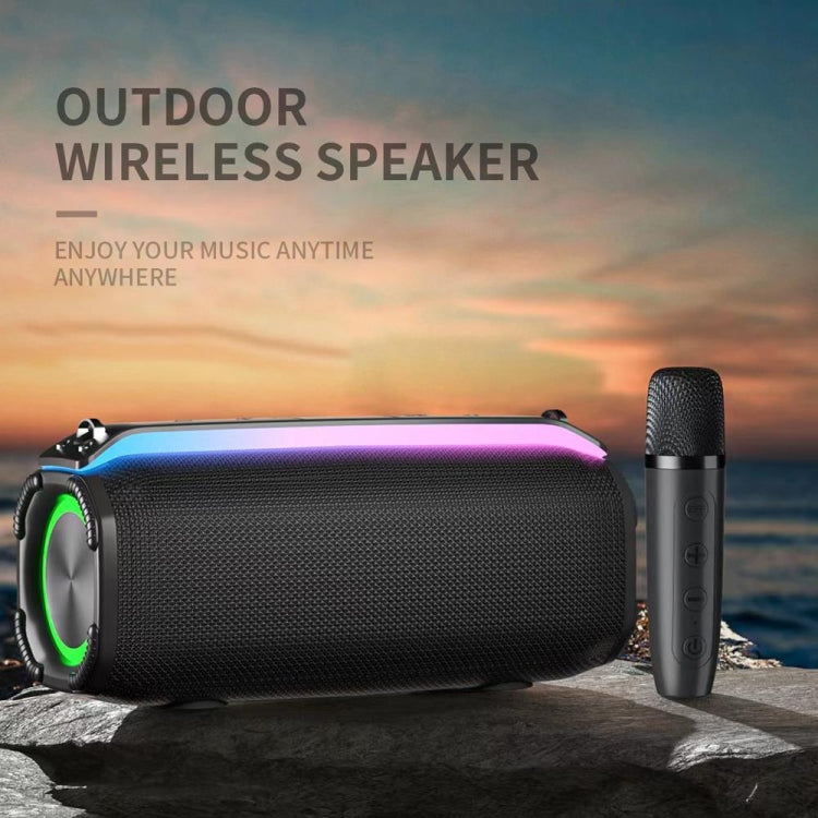 New RiXing NR8809 20W Outdoor Portable TWS Smart Wireless Bluetooth Speaker, Style:Dual Mic(Black) - Desktop Speaker by NewRixing | Online Shopping UK | buy2fix