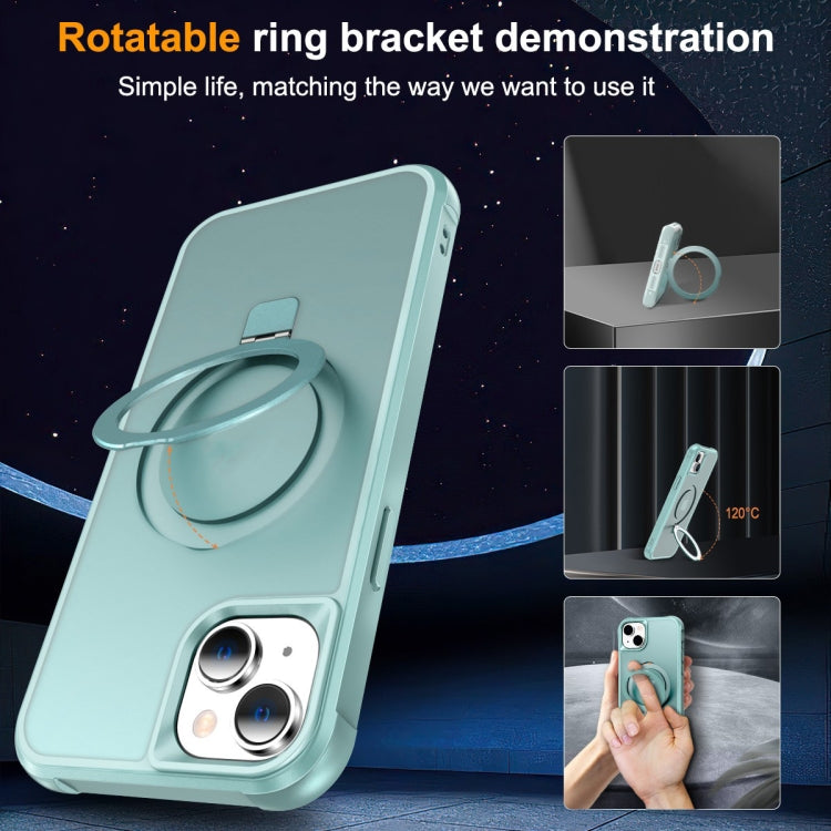 For iPhone 14 / 13 MagSafe Magnetic Holder Phone Case(Lake Blue) - iPhone 14 Cases by buy2fix | Online Shopping UK | buy2fix