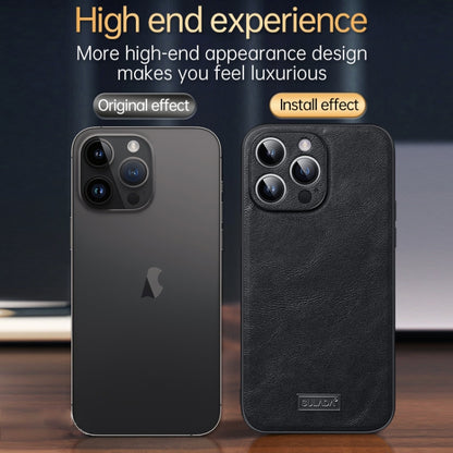 For iPhone 15 Pro Max SULADA Shockproof TPU + Handmade Leather Phone Case(Black) - iPhone 15 Pro Max Cases by SULADA | Online Shopping UK | buy2fix