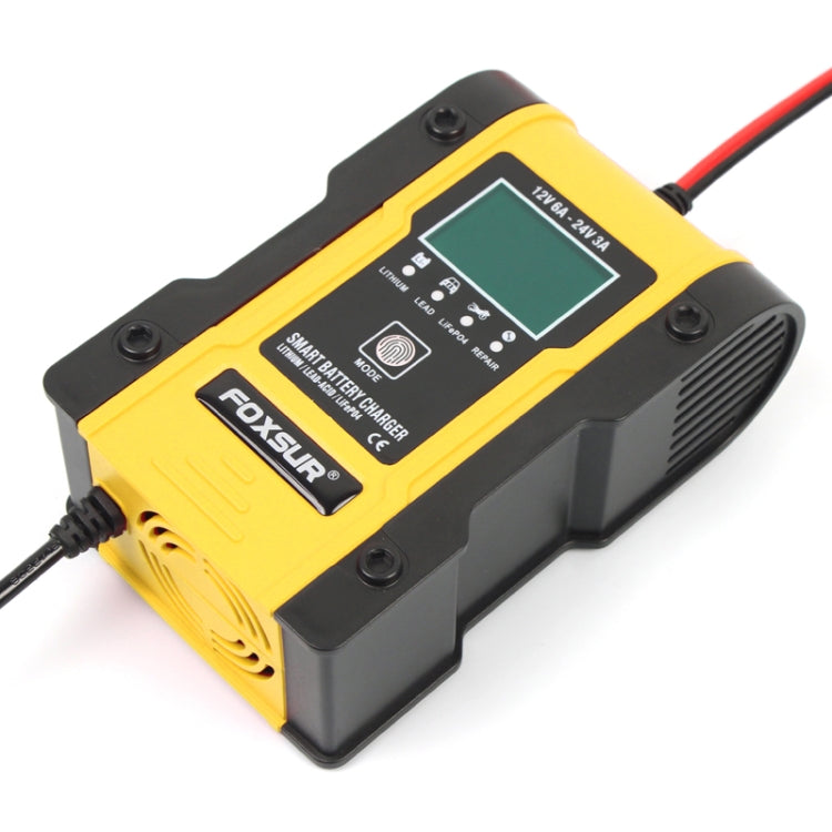 FOXSUR 12V-24V Car Motorcycle Repair Battery Charger AGM Charger Color:Yellow(US Plug) - Battery Charger by FOXSUR | Online Shopping UK | buy2fix