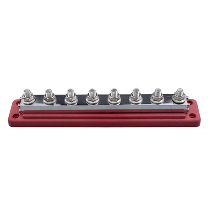 RV 600A High Current busbar 8-way Straight M10 Wiring Studs(Red) - Fuse by buy2fix | Online Shopping UK | buy2fix