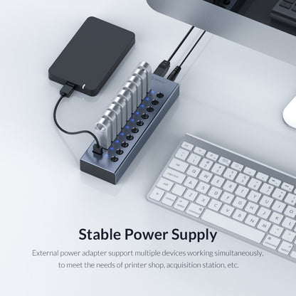 ORICO BT2U3-16AB-GY-BP 16 Ports USB 3.0 HUB with Individual Switches(UK Plug) - USB 3.0 HUB by ORICO | Online Shopping UK | buy2fix