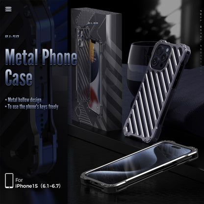 For iPhone 15 Pro Max R-JUST Breathable Armor Phone Case(Space Grey) - iPhone 15 Pro Max Cases by R-JUST | Online Shopping UK | buy2fix
