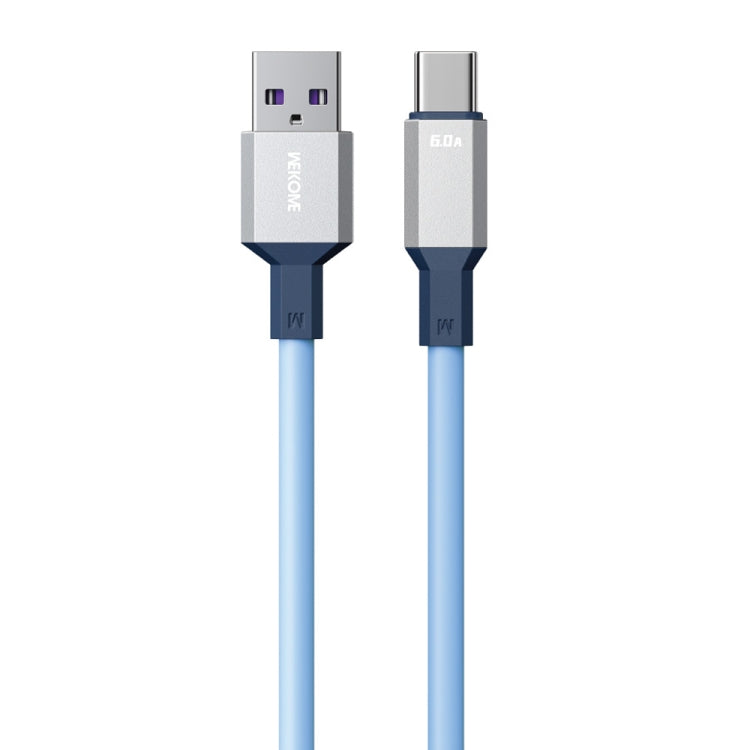 WK WDC-17 6A USB to USB-C/Type-C Silicone Data Cable, Length: 1.2m(Blue) - USB-C & Type-C Cable by WK | Online Shopping UK | buy2fix