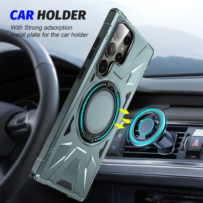 For Samsung Galaxy S23+ 5G MagSafe Magnetic Shockproof Phone Case with Ring Holder(Green) - Galaxy S23+ 5G Cases by buy2fix | Online Shopping UK | buy2fix