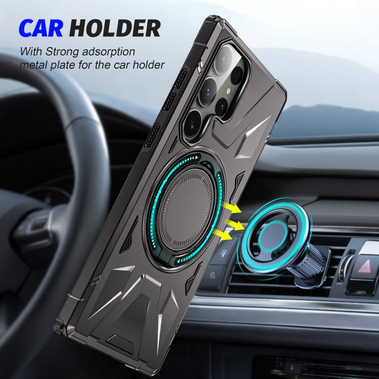 For Samsung Galaxy S23+ 5G MagSafe Magnetic Shockproof Phone Case with Ring Holder(Dark Grey) - Galaxy S23+ 5G Cases by buy2fix | Online Shopping UK | buy2fix
