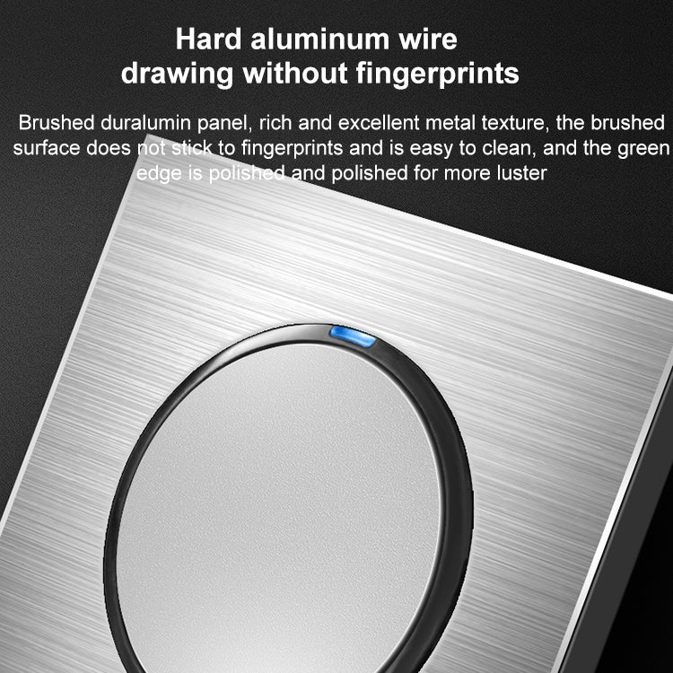 86mm Gray Aluminum Wire Drawing LED Switch Panel, Style:Triple Billing Control - Consumer Electronics by buy2fix | Online Shopping UK | buy2fix