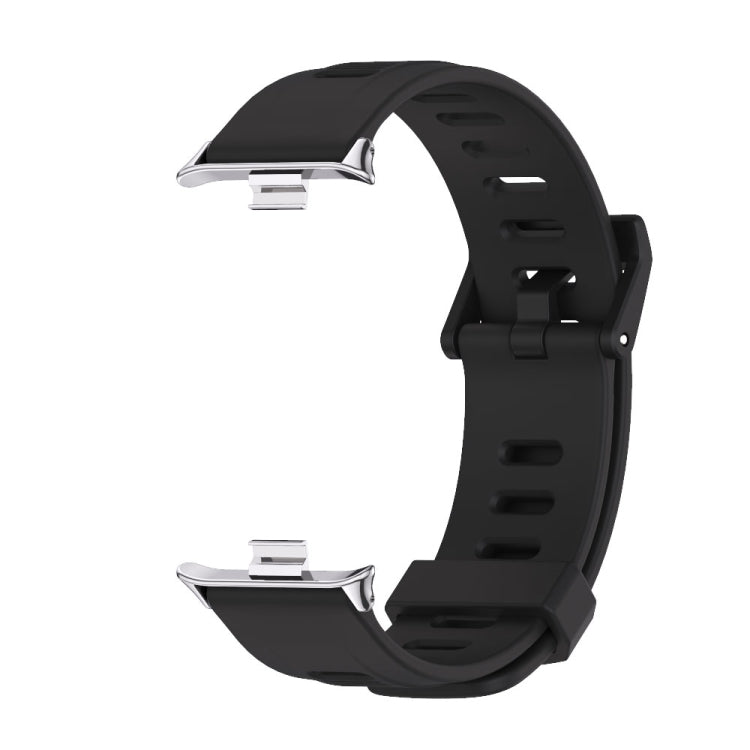 For Xiaomi Smart Band 9 Pro / 8 Pro Mijobs Flat Hole Breathable Silicone Watch Band(Black+Silver) - Watch Bands by MIJOBS | Online Shopping UK | buy2fix